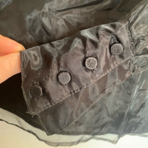 EN SAISON BLACK LONG SLEEVE SHEER BLOUSE SIZE XS - Picture 4 of 6